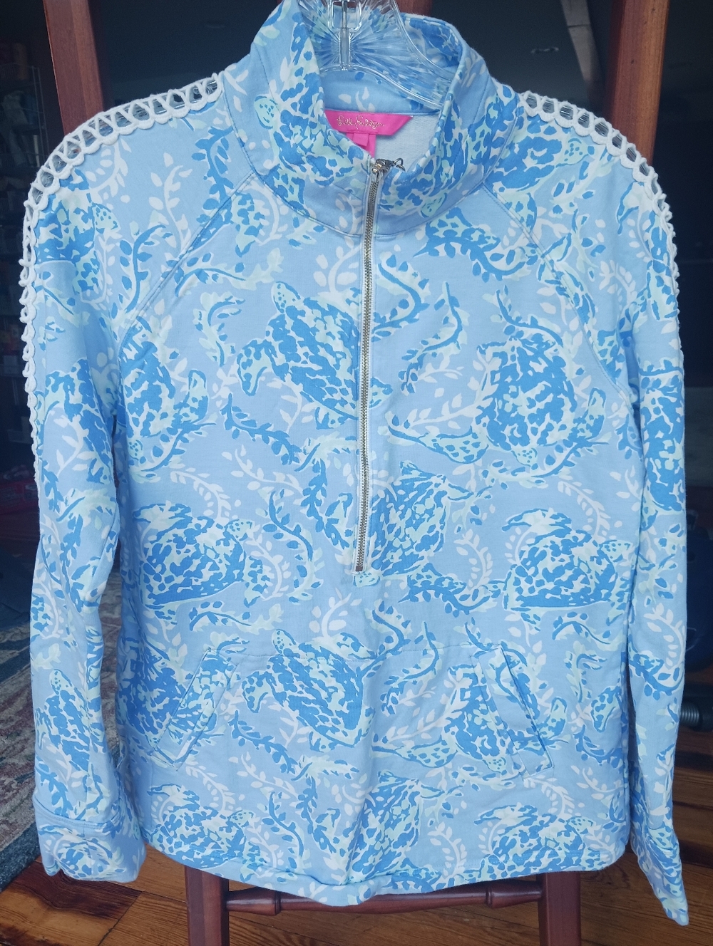 Lilly Pulitzer Skipper Popover "Blue Peri Turtley Awesome" XL NWOT